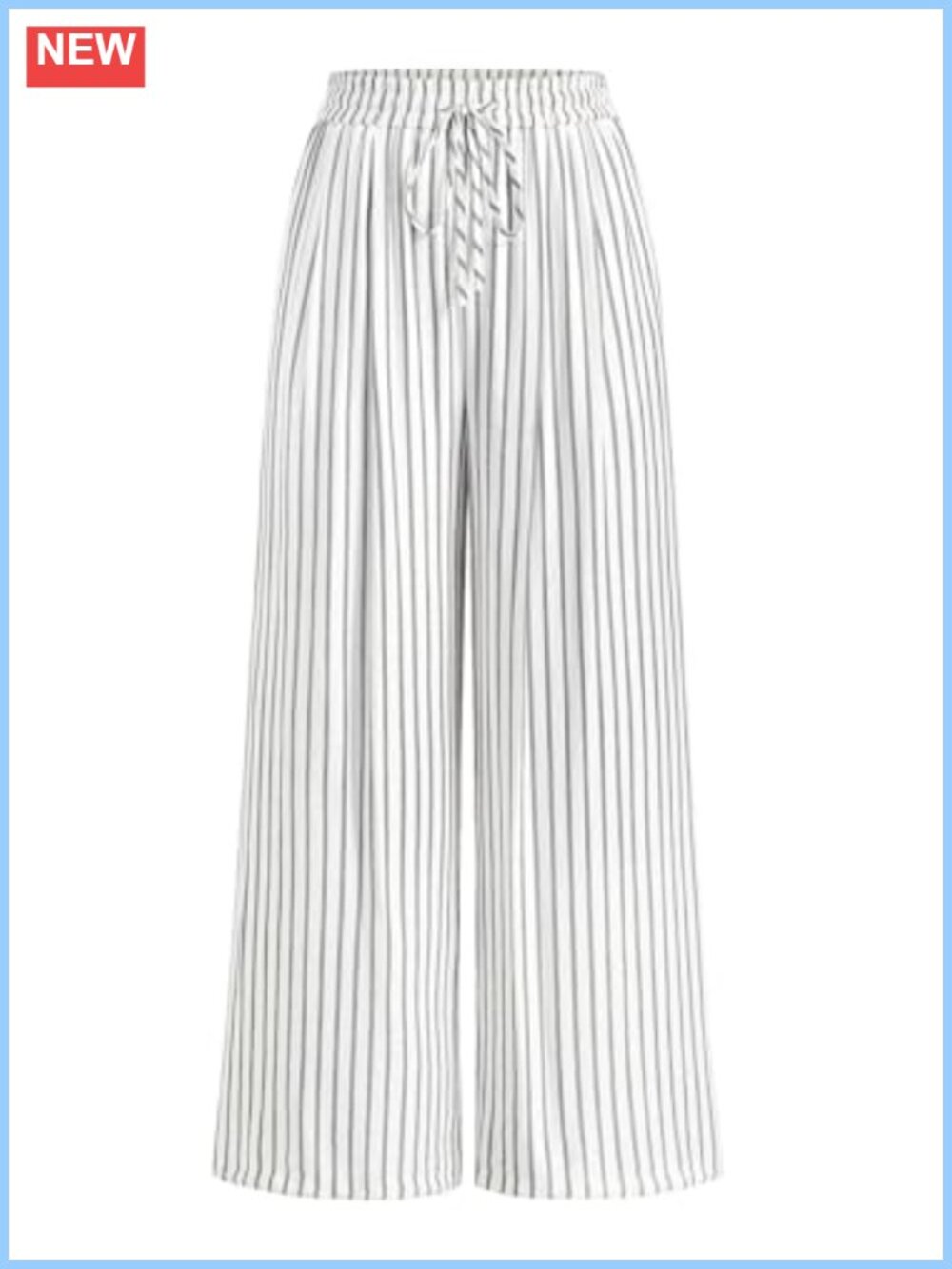 Lightweight Striped Wide Leg Palazzo Pants for Women with Pockets High Waist